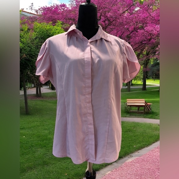 Grace Karin Light Pink Button Down Shirt EUC - Picture 1 of 4